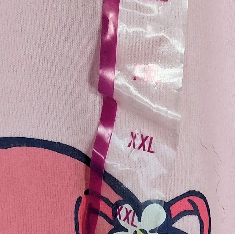 Women's Sanrio XXL Pink Barbiecore Lightweight Hemmed Crew Sweatshirt - Picture 3 of 7